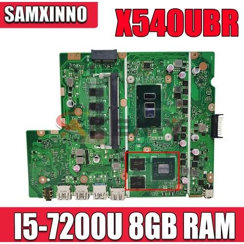 Akemy For ASUS X540UB X540UBR X540UV laptop motherboard mainboard X540UB original mainboard with I5-7200U CPU 8GB RAM 2GB-GPU