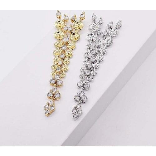 Zircon micro inlay more rows buckle can be made into tassel pendant necklace clasp Jewelry accessories accessories