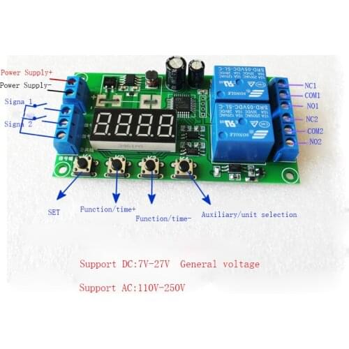 Double / two-way delay relay module pulse trigger off cycle timing circuit switch circuit