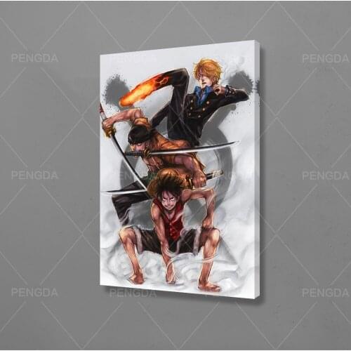 Modular Poster Modern HD One Piece Luffy Printed Cool Anime Wall Art Canvas Japan Picture Paintings Home Decor Frame Living Room