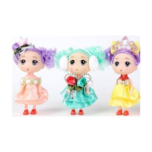 2020 New Moveable Jointed 12cm 1/8 Dolls Mini Fashion Cartoon Big Head Dolls Toy For Girls Gift