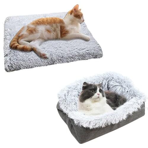 New Net Red Cat Litter Plush Two-in-one Pet Mat Comfortable Warm Cat Bed Small Kennel Mat Cat