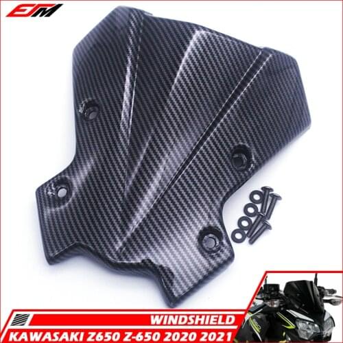 Motorcycle Carbon Fiber Nose Fairing WindScreen Windshield Viser Visor Wind Deflector For KAWASAKI Z650 Z-650 2020 2021 Z 650