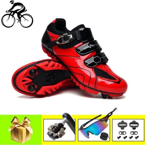 Mountain Bike Shoes Men Women Cycling Sneaker MTB SPD Pedals add glasses breathable self-locking Outdoor Racing Bicycle Footwear