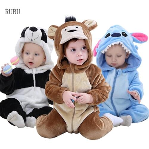 Baby Girl Clothes Animal Baby Rompers Costume New born Bebe Clothing Panda monkey Onesie Toddler Pajamas Winter Boys Jumpsuit