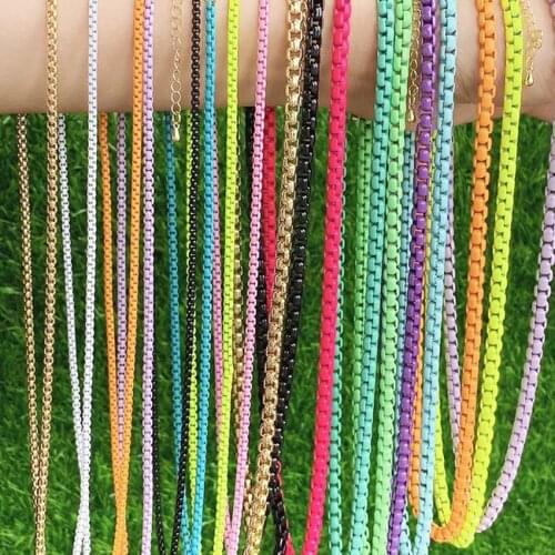 3 Meter Spray paint chain Colorful Metal necklace Long necklace chain necklace accessories Women jewelry Gift 51768