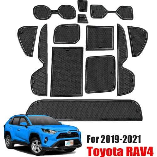 VANSSI 13pcs Car Anti-Slip Gate Slot Mat for RAV4 2019 2020 Accessories Cup Holders Non-slip mat Auto sticker Coaster