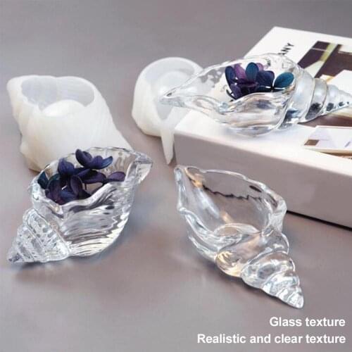 Conch Makeup Egg Storage Shell Diy Epoxy Resin 3D Silicone Mold For Making Jewelry Storage Tray Makeup Sponge Rack Holder