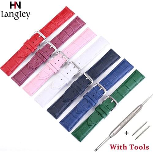 Genuine Leather Watch Band Straps 12mm/14mm/16mm/18mm/20mm/22mm/24mm Wristwatch Bands For Men Women Watches Accessories