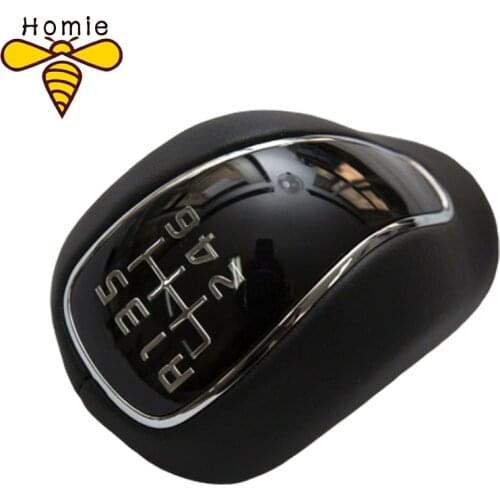 43711A2300D3B New Black Leather Manual Stick Gear Shift Knob Lever Shifter 6 Speed For Creta IX25 Kia Forte Cerato K3 2012-2016