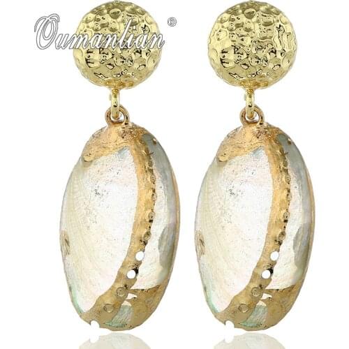 Natural Sea Shell Earrings For Women 2019 New Round Big Statement Shell Earrings Ladies Jewelry Gifts Pendents E124