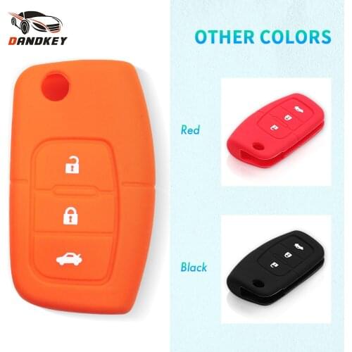 Dandkey Flip Remote Key Silicone Car Key Cover For Case For Ford Fiesta Focus 2 Ecosport Kuga Escape 3 Buttons Car Accessaries