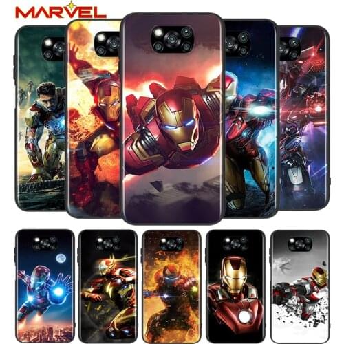 Iron Man Marvel hero for Xiaomi Poco X3 NFC X2 M3 M2 F2 F3 Pro C3 F1 A2 Lite Mix3 Play Silicone Soft Black Phone Case