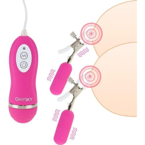 Nipple Clip Vibrators with Remote Controller 10 Vibration Mode Breast Massage Clitoris Pussy Clip Stimulator Sex Toys for Women