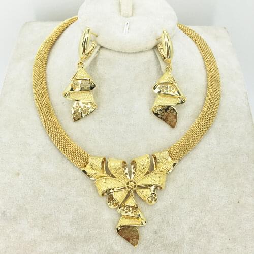 High quality Italian gold colored jewelry set for womens African beaded jewelry jewelry fashion bangles and rings