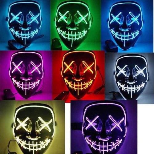 2018 Halloween LED Light Up Party Masks The Purge Election Year Great Funny Masks Festival Cosplay Costume Supplies Glow In Dark