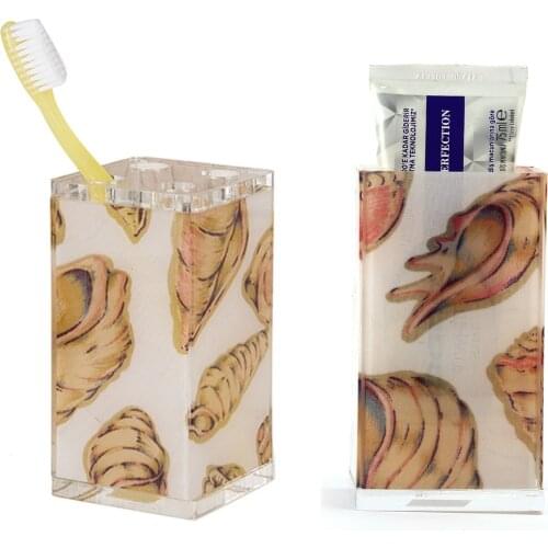 ZBOSP-C61 SIA Bath Set of 2, Acrylic with Fabric Oyster Pattern