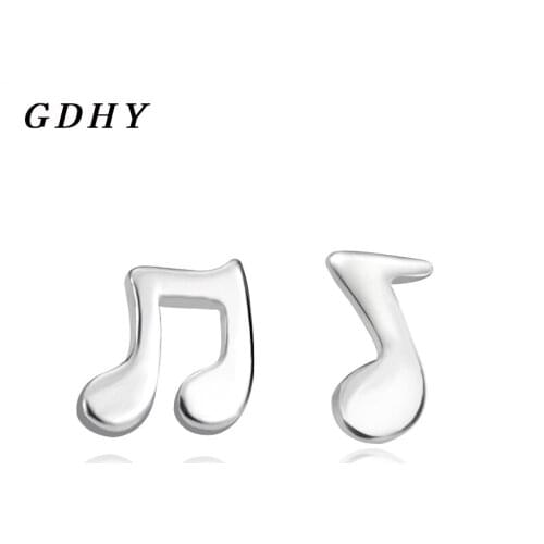GDHY New Fashion Music Note Stud Earrings For Women Man Asymmetric Musical Notes Earrings Ear Stud Jewelry Gift Brincos kolczyki