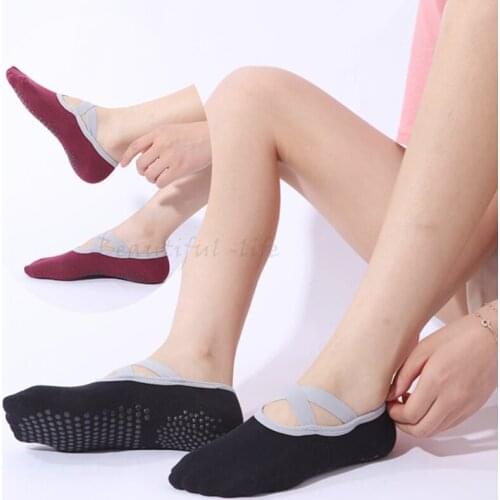1Pair Women High Quality Pilates Socks Anti-Slip Breathable Backless Yoga Socks Ankle Ladies Ballet Dance Fitness Sports Socks