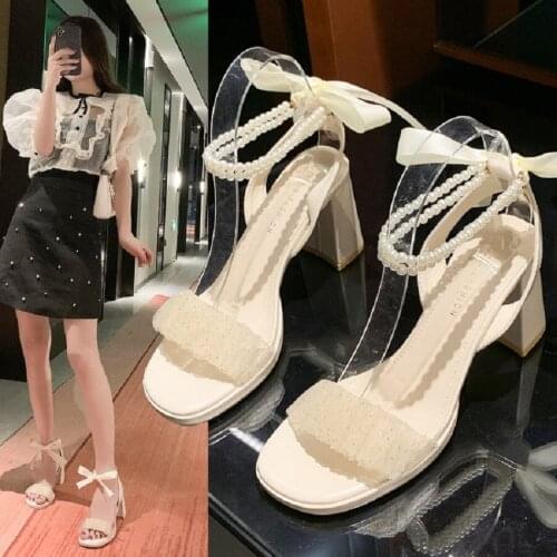 YSHUNIJ 2021 Summer New Womens Sandals Simple Flat-bottomed Comfortable Breathable Womens Shoes High-heeled Sandals T907