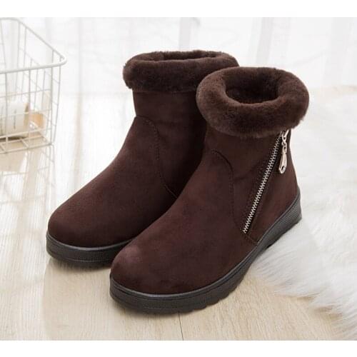 ZZPOHE 2019 Fashion Wedge Women Snow Boots Womens Warm Fur Casual Comfortable Winter Ankle Boots Female Winter Shoes