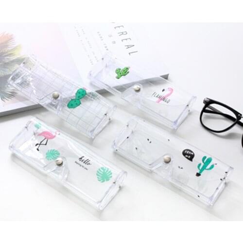 1PC Nice Fashion Cute Clear Sunglasses Glasses Case Transparent Glass Storage Protection Carry Box Eyewear Accessoires