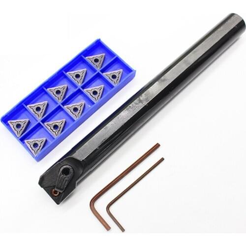 1PCS S20R MTFNR1616 + 10PCS TNMG160404 EM HP1025 TNMG160408 CNC Tool Blade Lathe Turning Tool Carbide Insert Tool Holder