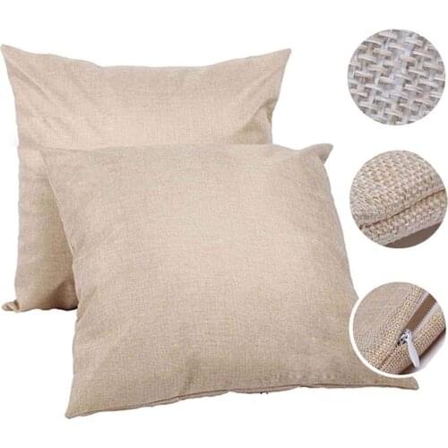2x Linen Sublimation Blanks Pillow Cases Sofa Decorative Cushion Cover