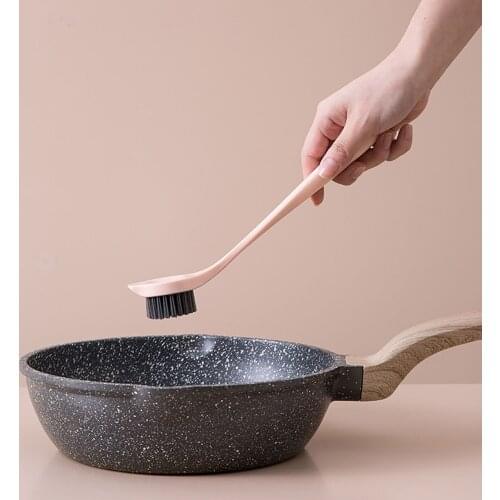 2PCS Kitchen Cleaning Washing Pots Pans Bowl Brush Non-stick oil with Creative Small Waist Hanging Type Long Handle