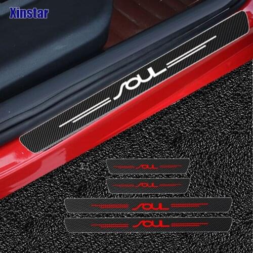4pcs Carbon Fiber GT Car Sticker For Kia Soul