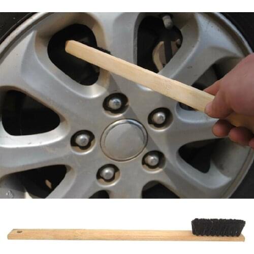50% HOT SALES!!! 40cm Car Engine Tire Wheel Rim Long Bamboo Handle Bristles Cleaning Brush Tool