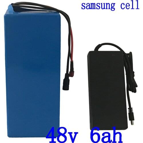 48v 500W electric scooter battery 48V 6AH electric bike battery 48V 6AH Lithium battery pack use samsung cell with 2A charger