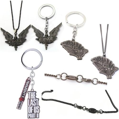 Game The Last Of Us 2 Keychain ELITE DANGERS Alloy KOUey Ring Wings Beads Chain Pendant Men Car Women Bag Jewelry llavero Kolye