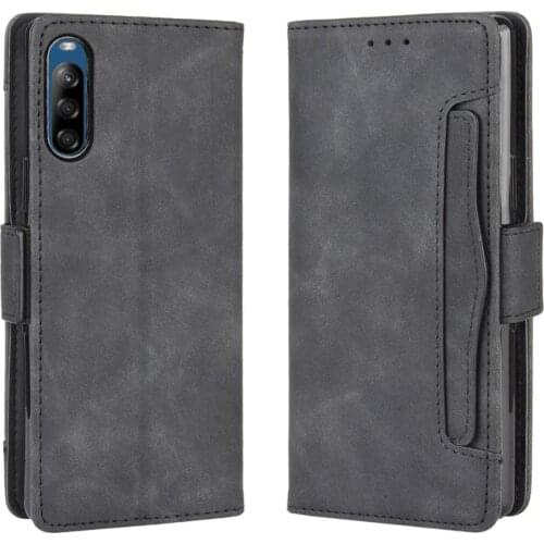 For Sony Xperia L4 Case Premium Leather Wallet Leather Flip Multi-card slot Cover For Sony Xperia L4 SonyL4 Case 6.2"