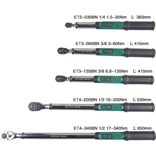 Wiztank Taiwan Eclatorq Technology Manufacture Digital Torque Wrench 1.5-340NM Manual Repair Assembly Car Digital orque Wrench