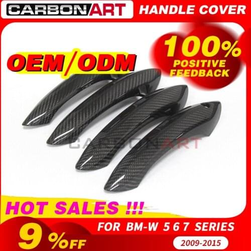 For bm-w 5 6 7 series Carbon Fiber Door Handle Cover with key hole F10 M5 F06 F01 F12 Car styling exterior trims 2009 2013 2015