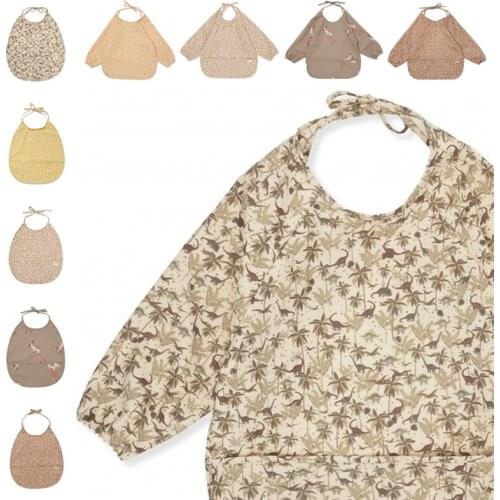 Kids Long Sleeve Apron Waterproof Toddler Art Smock Baby Dinnerware Feeding Bib With Pocket Infant Boy Girl Burp Cloth Bibs New