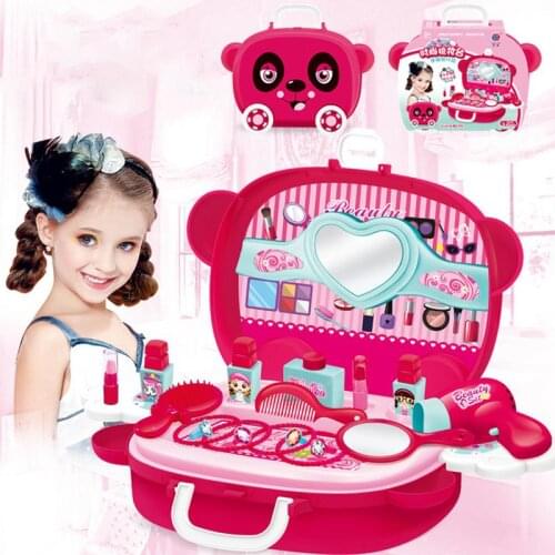 Girls Beauty Toys Children Cosmetics Makeup Box Princess Set Safe Non-toxic Lipstick Nail Polish Baby Girl Pretend Play Toy