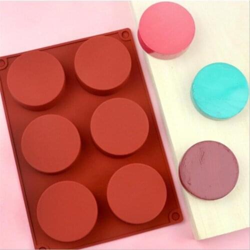 6 Holes Round Cake Decorating Moulds Silicone Mold Cake Mold Silicone Baking Tools For Cakes Soap Molds 3D Cake Tray Baking Pan