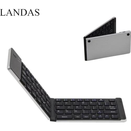 Landas Bluetooth Folding Keyboard For Android Tablet Pocket Wireless Bluetooth Keyboard For IOS Windows Android Systems