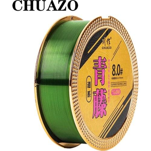 CHUAZO 150M Pure Color Nylon Fishing Daily Necessities Salt Water Carp Fishing Line Super Monofilament Rubber Thread Algae Line