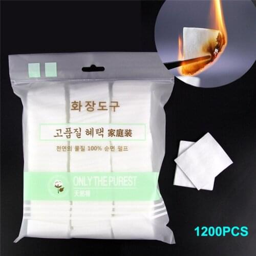 Hot Sales Practical Beauty Tools 1200pcs Pure Cotton Pads Facial Makeup Cleaning Remover Cotton Puff Daily Tool