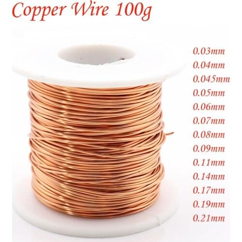 0.03mm 0.04mm 0.05mm 0.06mm copper wire Magnet Wire Enameled Copper Winding wire Coil Copper Wire Winding wire Weight 100g
