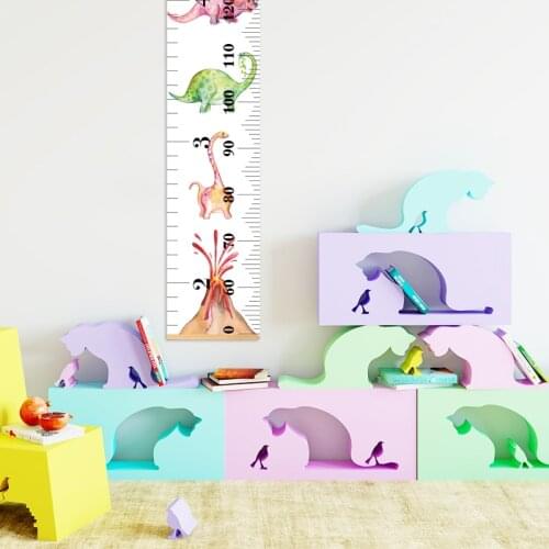 Cartoon Dinosaur Animal Height Ruler Canvas Hanging Growth Chart Kids Boy Room Wall Decor 150 CMMeasurement Ruler Nursery