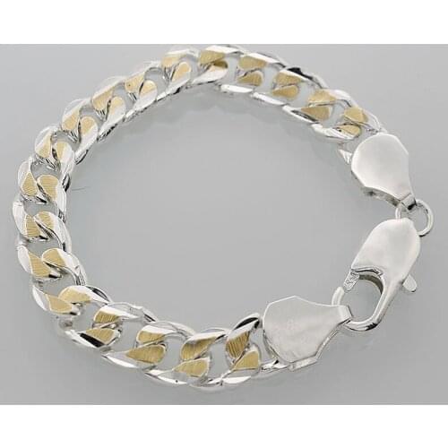 Mens classic silver color bracelets new listings high -quality fashion hot selling classic models jewelry Christmas gifts