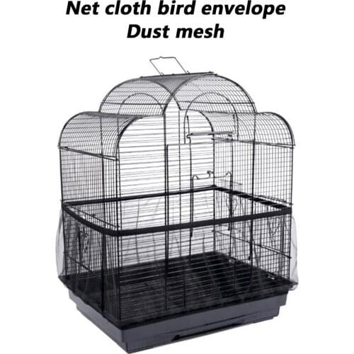 Nylon Mesh Bird Cage Cover Shell Skirt Net Easy Cleaning Seed Catcher Guard Bird Cage Accessories Airy Mesh Parrot Bird Cage Net