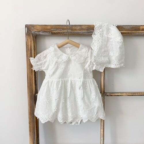 Summer New Baby Short Sleeve Lace Bodysuit Baby Girls Princess Clothes Cute Baby Dress Jumpsuit 6M-3T