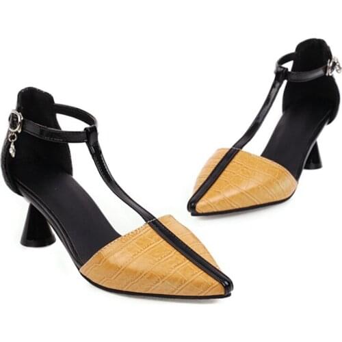 Fashion New Sandalias Mujer Sexy Women Sandals Hollow Air Mesh Thick High Heels 6cm Pumps Lace Up Elegant Shoes Size 32-48 B-4