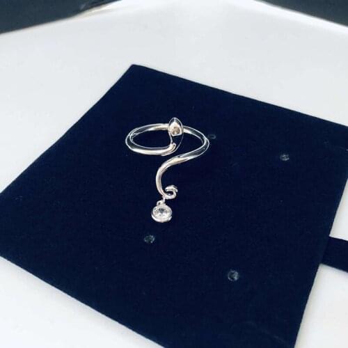 Open stainless steel silver Vintage Snake Ring Female Snake Ring Cobra Shape Surround Curve Mens Punk Locomotive Rock jewelry