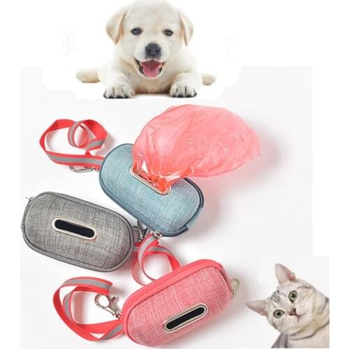 Portable Burlap Dog Picking Up Toilet Box With Rope Outdoor Poop Bag Reflective Strip Cat Dog Garbage Bag Pet Cleaning Supplies